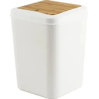 Schwindeckeleimer Form & Style weiß/bambus 7 Liter