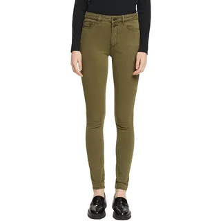 ESPRIT Damen Hose, Skinny, Synthetik, Dark Khaki, 27W / 34L