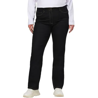 Ulla Popken Damen große Größen Übergrößen Plus Size Jeans Mandy, gerades Bein, Stretch, 5-Pocket-Form Dark Blue Denim 54 702859903-54