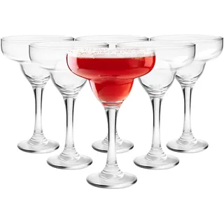 Glasmark KROSNO 1992 Cocktailgläser Coctailschalen 6-teilig Margarita-Gläser 6-er Set 6x220 ml, Rot