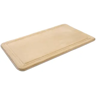 ITSOFT Badematte Memory Schaum; rutschfest, Superweich & Waschbar; Perfekt für Ihr Badezimmer (Beige, 79x51 cm)