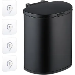 Hängender Abfalleimer - 9 l - Softclose - Wandmontage - für Küchenschrank - schwarz - Schwarz
