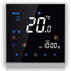 BecaSmart Serie 3000 16A LCD Touchscreen Elektroheizung Intelligente Programmiersteuerung Thermostat mit WiFi-Verbindung (Elektroheizung, Schwarz(WiFi))