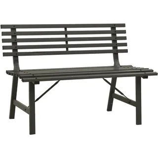vidaXL Gartenbank 110 cm Stahl Schwarz - Schwarz