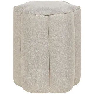 Beliani Pouf Beige Tappen , Textil , Rund , 39x45x39 cm , Wohnzimmer, Sessel, Hocker & Hockerbänke, Poufs