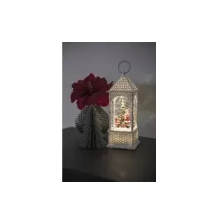 Konstsmide 4306-200 LED-Laterne Weihnachtsmann, Weihnachtsbaum Warmweiß LED Weiß mit Wasser gefüll