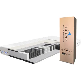 TULENA NOX Taschenfederkern Matratze mit Memoryschaum - Bezug waschbar - Comfort, 90 x 200 cm, H1 / H2