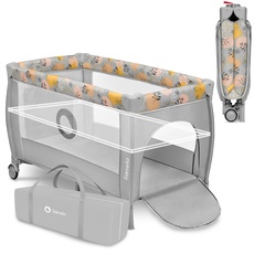 Bild von Stefi Plus 2-in-1 Reisebett und Laufstall bis 15 kg Babybett Kinderreisebett mit Matratze Seitlicher Eingang mit Reißverschluss Hochwertige Schaumstoffmatratze
