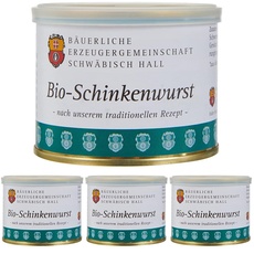 Bäuerliche Erzeugergemeinschaft Schwäbisch Hall Bio Schinkenwurst, 200 g (Packung mit 4)