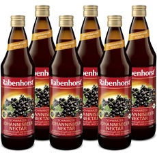 RABENHORST Schwarzer Johannisbeer-Nektar BIO 6er Pack (6 x 700 ml) - Fein-herber Nektar mit mindestens 35% Fruchtgehalt und natürlichem Vitamin C