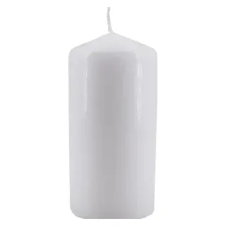 Tischkerze, weiß, Hochwertige Stumpenkerze zum Hinstellen, 1 Stück, ca. 30 Stunden Brenndauer