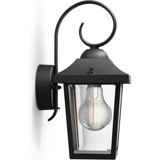 Philips Laterne Aluminium, Glas, Metall H 29 cm inkl. E27 schwarz