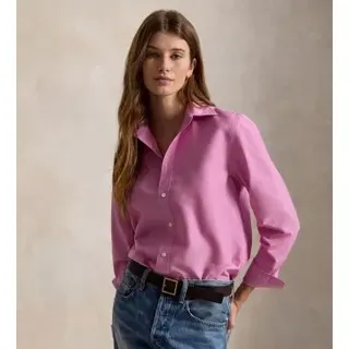 Polo Ralph Lauren für Damen. 211B30368003 Relaxed Fit Hemd aus Baumwolle und Seide in Rosa (XL), Lässig, Langarm