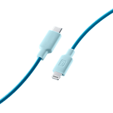 Cellular Line Lade- und Datenkabel Style COLOR 100cm USB Type-C auf Apple Lightning, Blau; Lade-/Datenkabel