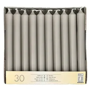 Papstar Stabkerzen 21 mm grau 30 St.