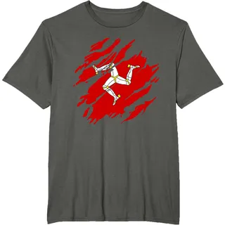 Isle of Man Flagge Insel Manx Fahne Kratzer Isle of Man T-Shirt