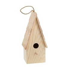 Vogelhaus spitz aus Holz, 13,5 x 11,3 x 31 cm