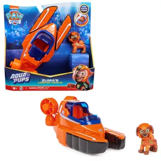 PAW PATROL, Aqua Pups - Basis Fahrzeug Spielzeugauto im Hummer-Design mit Zuma Welpenfigur, Spielzeug geeignet für Kinder ab 3 Jahren