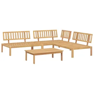 4-tlg. Garten-Sofagarnitur aus Paletten Massivholz Akazie - Braun, Bunt