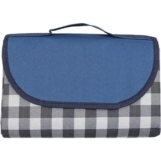 Famanu Picknickdecke - Wasserabweisend, 200x200 cm - Blaues Karomuster