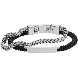 Fossil Herren Armband Edelstahl Schwarz 19,5 cm JF03325040