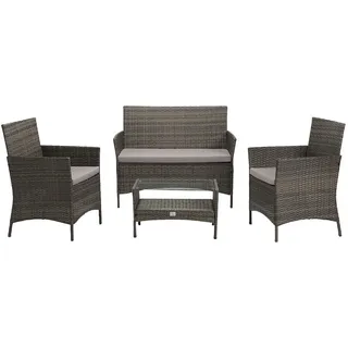 Svita Brooklyn Polyrattan Sitzgruppe Lounge Gartenmöbel Set Grau
