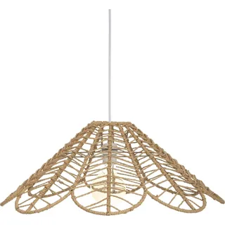 Atmosphera | Hängeleuchte - 58 cm - Metall mit Papier - Boho Stil - Handgefertigt - Naturmaterial - Beige