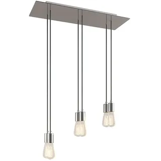 Creative Cables Rectangular Rose-one Xxl 6 Falls With Bulbs Hängelampe - Satin Steel - One Size