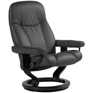 Stressless Relaxsessel Consul , Schwarz , Leder , Echtleder , Rindleder , Buche , Schichtholz , 76x100x71 cm , Lederauswahl, Stoffauswahl, Relaxfunktion , Wohnzimmer, Sessel, Ledersessel