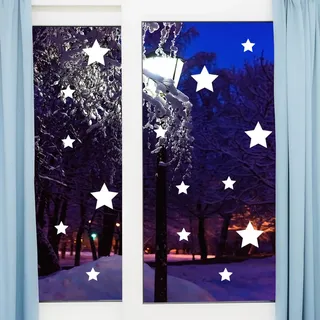 Ambience Live Wandtattoo Bright snow stars electrostatics (Reusable) - Glass Only weiß
