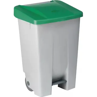 Tretabfalleimer grau/grün, Inhalt: 80 Liter - Grau, Grün