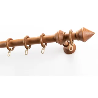 GARESA Gardinenstange »Palmo« Ø 28 mm 1 läufig-läufig Wunschmaßlänge Vorhanggarnitur aus Holz, verlängerbar, mit Ringe/2 Lauf Gleiter, braun