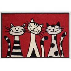 Bild Fußmatte Three Cats«, rechteckig, Schmutzfangmatte, Motiv Katzen, rutschhemmend, waschbar,