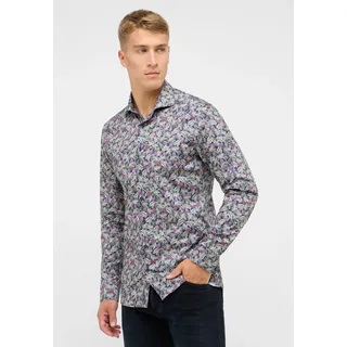 Langarmhemd ETERNA "SLIM FIT", Herren, Gr. 38, Normalgrößen, blau (navy), Twill, 100% Baumwolle, schmal, Manschette, Hemden Langarmhemd, NON IRON (bügelfrei)