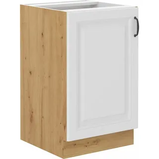 Waschbeckenunterschrank SOPHIA – Breite 50 cm, Weiß / Eiche Artisan - Braun