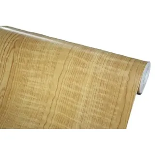 BUVU Klebefolie Möbel Hellbraun Holzoptik Möbelfolie Selbstklebende Folie Holz Tapete 45cm X 300cm Hellbraun Vintage Streifen Folie Wasserdicht Wandtapete für Möbel Wände Schränke Küche Tische