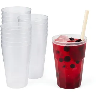 Silverkitchen 30x Cocktail Becher 0,3 L transparent aus PP 6-eckig Made In Germany Hartplastik Trinkbecher bruchsichere Cocktailbecher mehrweg (Single)