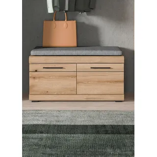 Home Affaire Sitzbank »SIENA, Breite 90 cm, 2 Türen, 2 E-Böden, 4 Fächer, inkl. Sitzkissen« eiche, B:90cm H:44cm T:40cm, Sitzbänke, Sitzbank, Garderobenbank, Dielenbank, Bank, Flurbank, Kommode