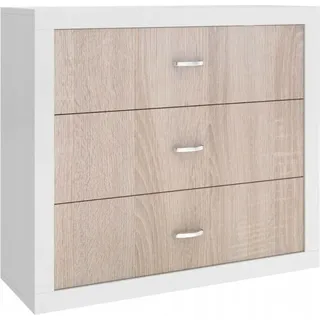 Kommode mit 3 schubladen kinderkommode jugend Filip Sonoma - Weiß, Rosa, Blau, Grau