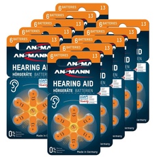 Bild Hörgerätebatterien 13 orange 60 Stück Made in Germany- Sparpack, Batterien für Hörgeräte, Hörhilfen,