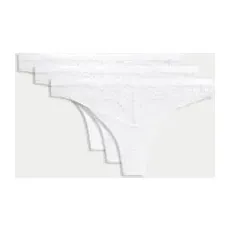 Womens Body by M&S 3pk Body SoftTM Lace Thongs - White, White - 12