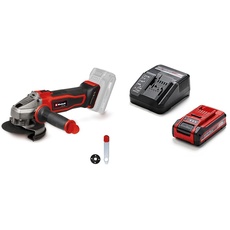 Einhell Akku-Winkelschleifer TE-AG 18/115-2 Li Power X-Change (115 mm Scheibendurchmesser, 28 mm Schnitttiefe, Zusatzhandgriff, inkl. Trennschutz, inkl. 3,0 Ah PLUS Akku & Ladegerät)