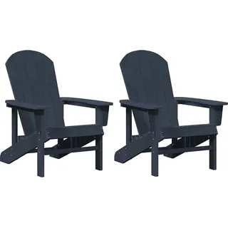 vidaXL Gartenstuhl 2 stk. Marineblau Polyethylen - Blau