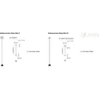 Geometrische LED-Hängeleuchte Urban Mini P Aufbau-oder Einbauversion Axo Light - Bronze Matt, Einbauleuchten