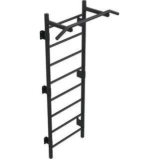 QLS Sprossenwand Kletterwand Klimmzugstange Klettergerüst 10 Sprossen bis 280 kg 6810 schwarz