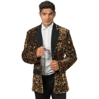 Chaks - Pailletten Jackett, Glitzer Sakko für Festival, Karneval, Silvester, Paillettenjacke für Showman Kostüm