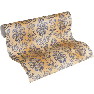 A.S. Création Vliestapete Hermitage 10 Tapete klassisch neo-barock 10,05 m x 0,53 m blau braun Made in Germany 335454 33545-4