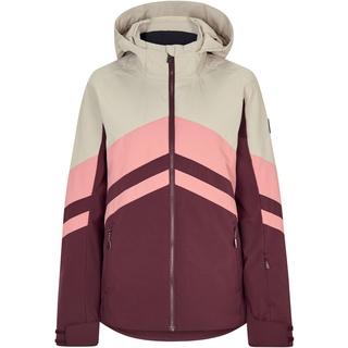 Ziener Damen TELIA Ski-Jacke/Winter-Jacke | warm, atmungsaktiv, wasserdicht, velvet red. silver beige dob, 42