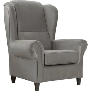 Mid.you Ohrensessel , Grau , Textil , 94x112x92 cm , Made in Eu , Wohnzimmer, Sessel, Ohrensessel