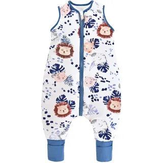 Chilsuessy Baby Schlafsack mit Beinen 2.5 Tog Winter Schlafsack Unisex Ganzjahres Schlafsack mit Füßen Babyschlafsack, Dschungel Löwe, 100cm/Baby Höhe 105-115cm